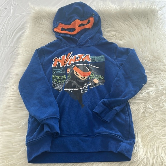 365 Kids Garanimals Ninja Hoodie Sweatshirt size 7, blue - Picture 1 of 6